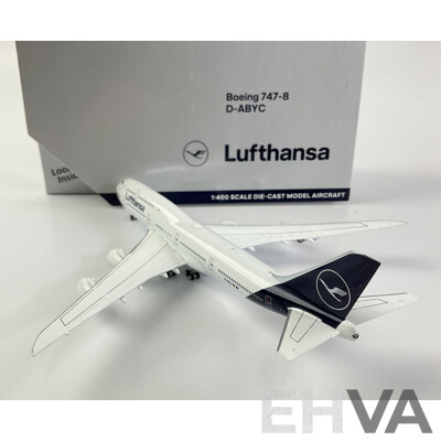 Gemini Jets Diecast Boeing 747-8 Luthansa DABY-C with Box - 1:400 Scale