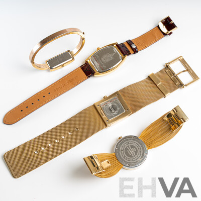 Collection of (4) Ladies Gold Tone Dress Watches Including DKNY