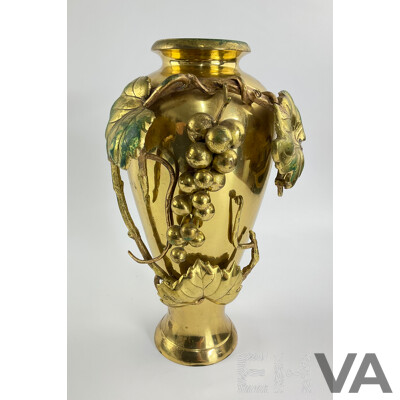 Vintage Krisna Heavy Brass Ornate Vase