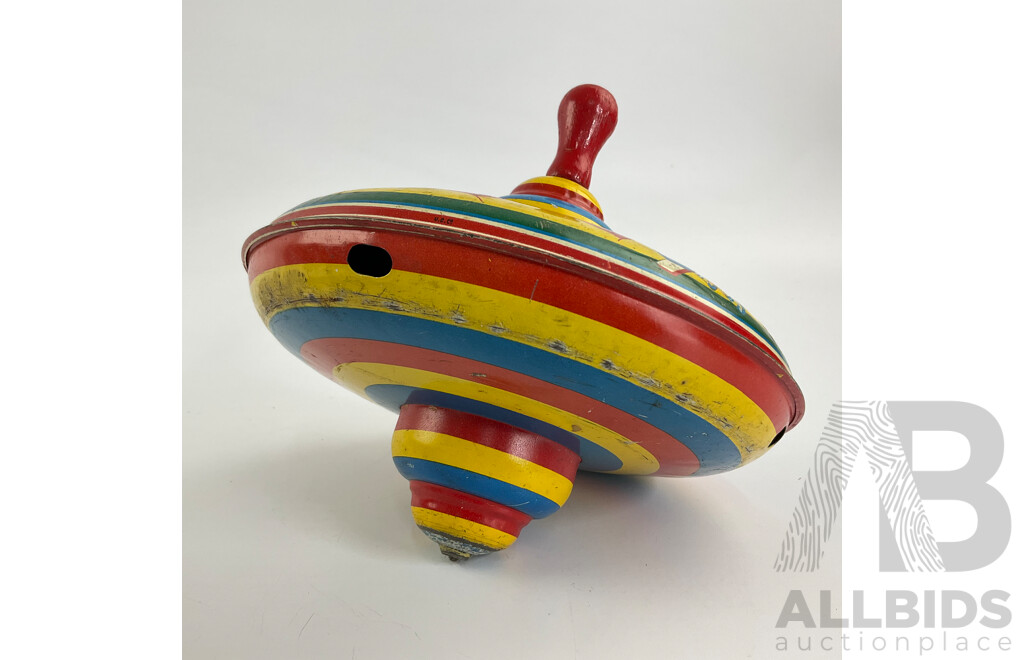 Vintage Steel Ace Toys Spinning Top, Made in Australia with Clockwork Steel Crocodile