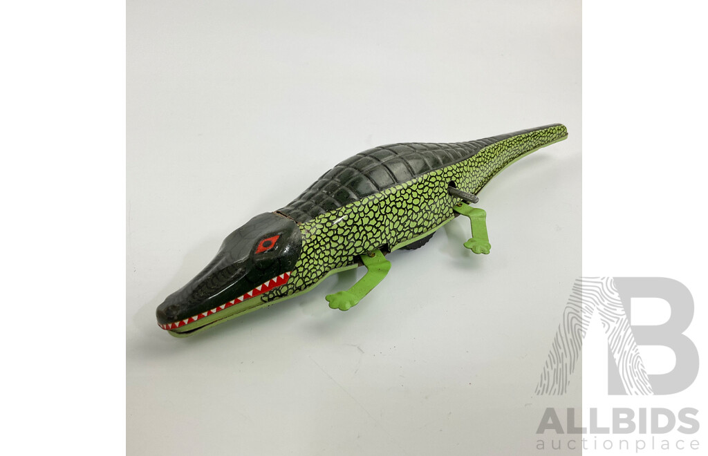 Vintage Steel Ace Toys Spinning Top, Made in Australia with Clockwork Steel Crocodile