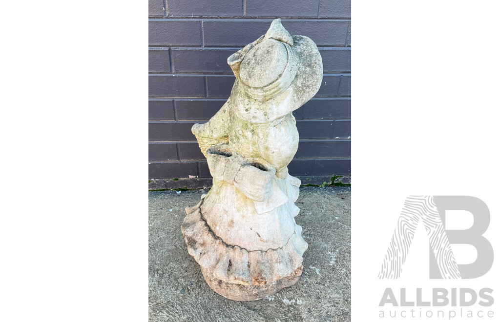 Vintage Concrete Young Girl Garden Planter