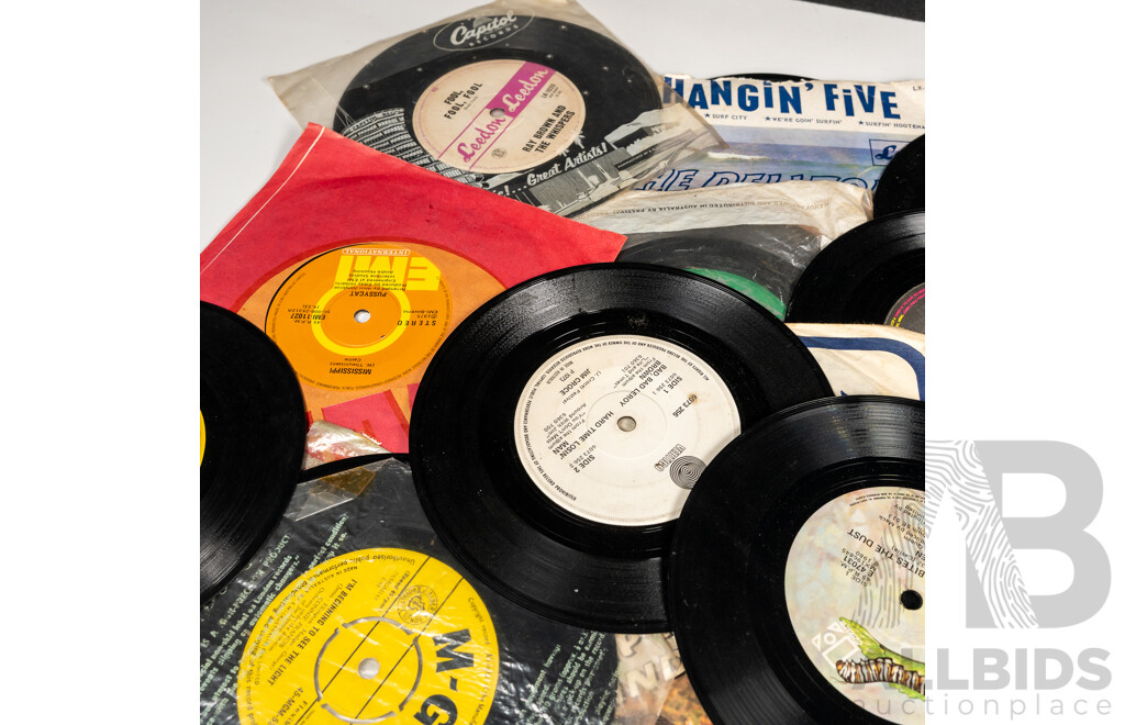 Collection Approx 48 Vintage Vinyl Seven Ich Single 45s Including the Cure, Yothu Yindi, ABBA and More