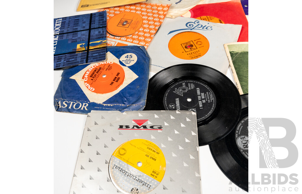 Collection Approx 48 Vintage Vinyl Seven Ich Single 45s Including the Cure, Yothu Yindi, ABBA and More