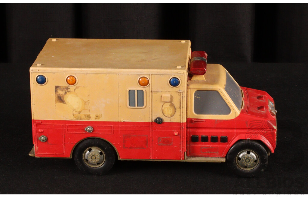 Vintage Fisher Price School Bus and Passengers with Funrise Ambulance