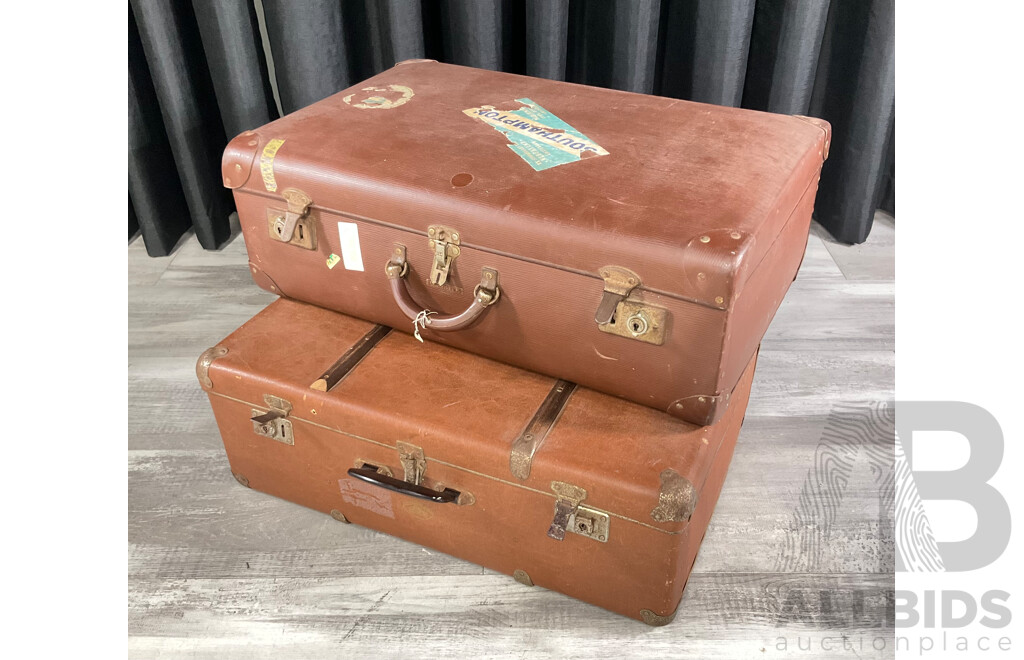 Two Vintage Suitcases Including Globite, Made in Australia and President, Made in Czechoslovakia