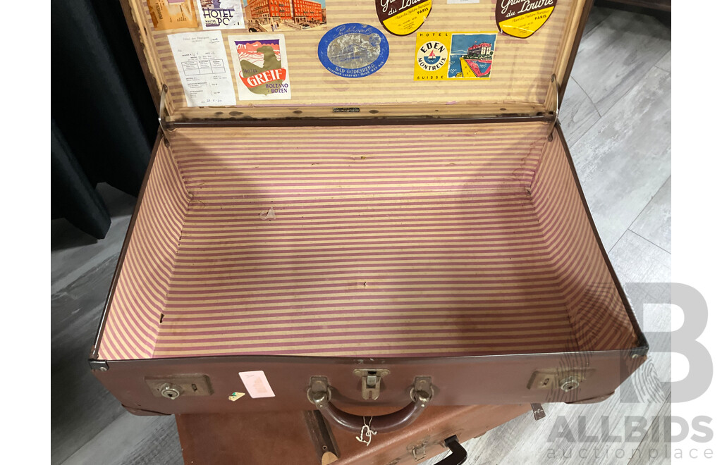 Two Vintage Suitcases Including Globite, Made in Australia and President, Made in Czechoslovakia