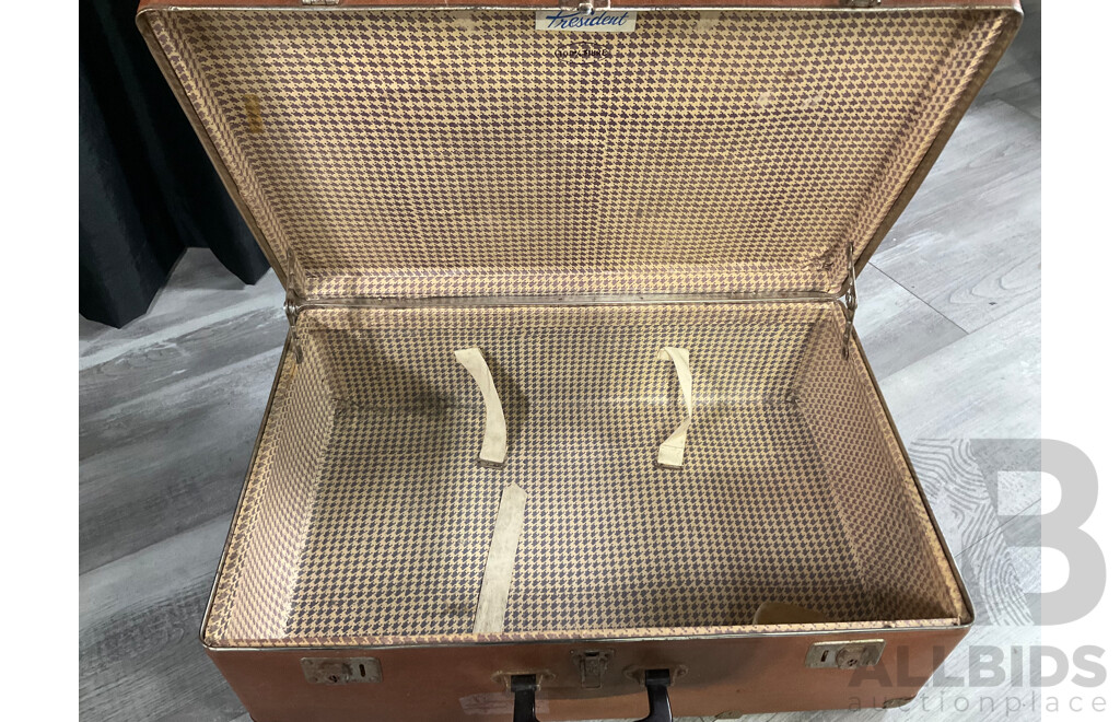Two Vintage Suitcases Including Globite, Made in Australia and President, Made in Czechoslovakia