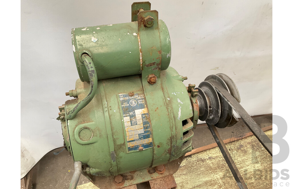 Antique Patrick Steel Lathe on Steel Bench with Various Cutting Tools, Chucks Drill Bits and Micrometer