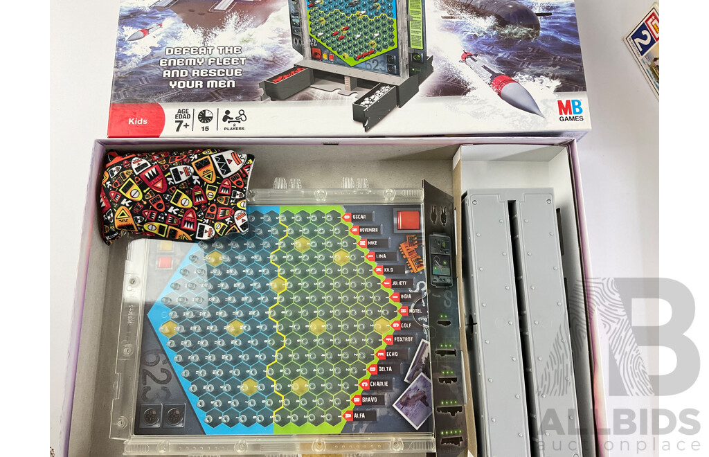 Collection of Vintage Board Games, Jigsaws and Model Including John Sands Pluto, Holdson Educational Teachatot, Yahtzee, Battleship, Roman Warship