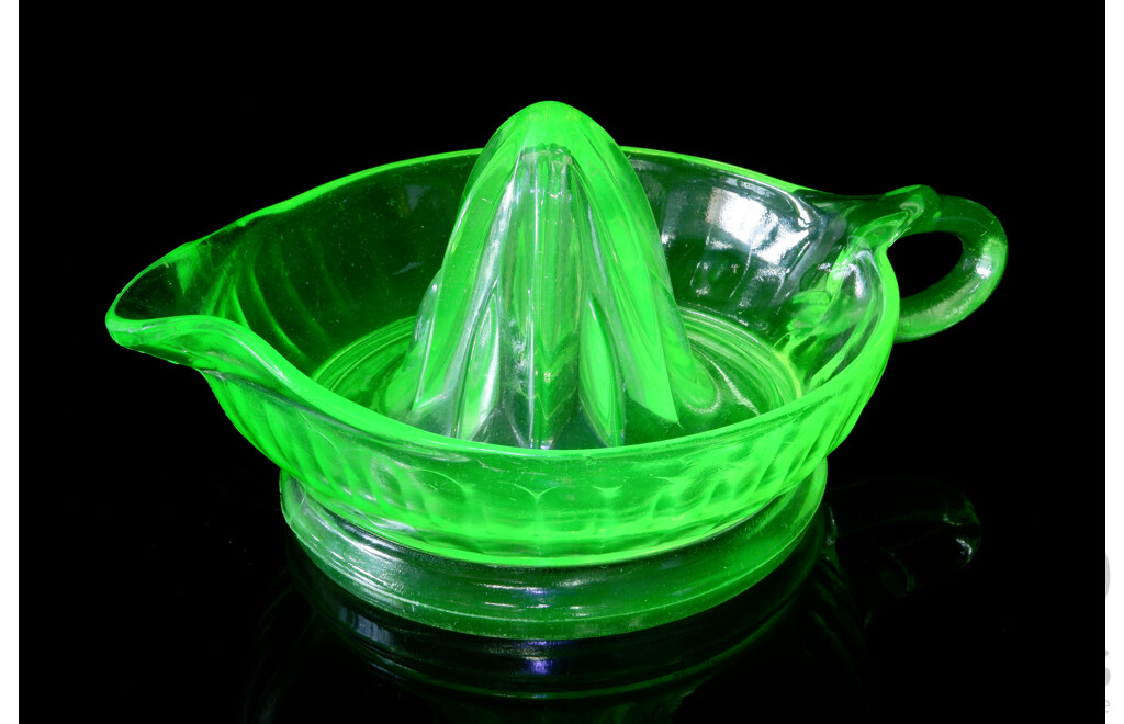 Vintage Uranium Glass Citrus Juicer