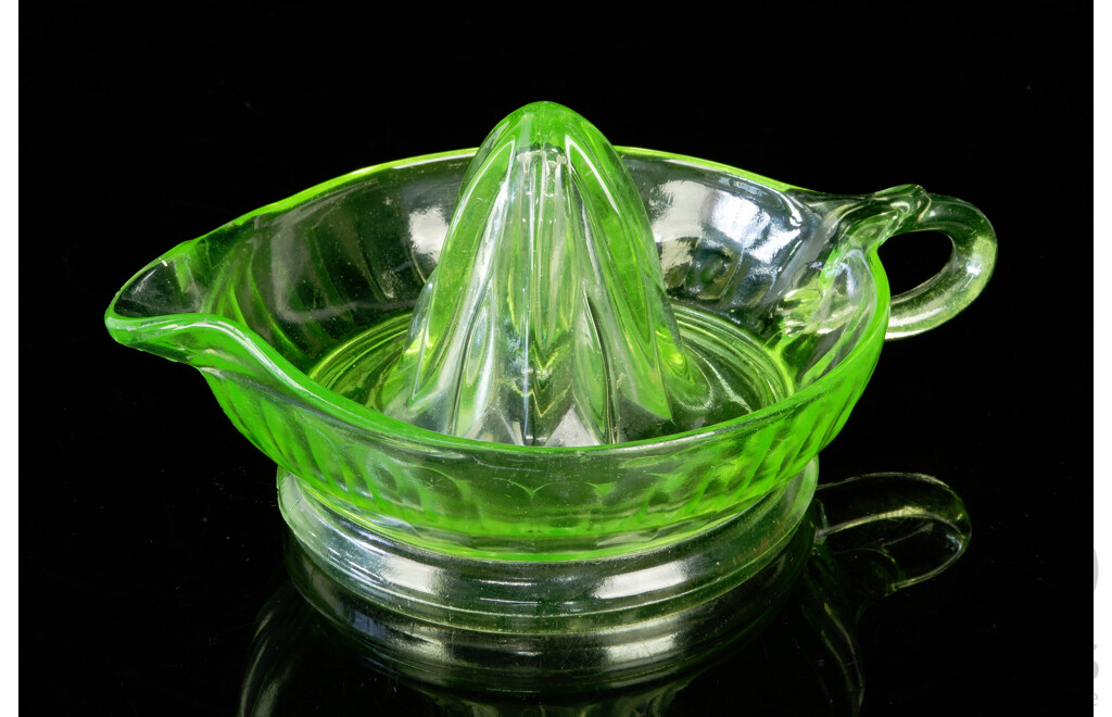 Vintage Uranium Glass Citrus Juicer