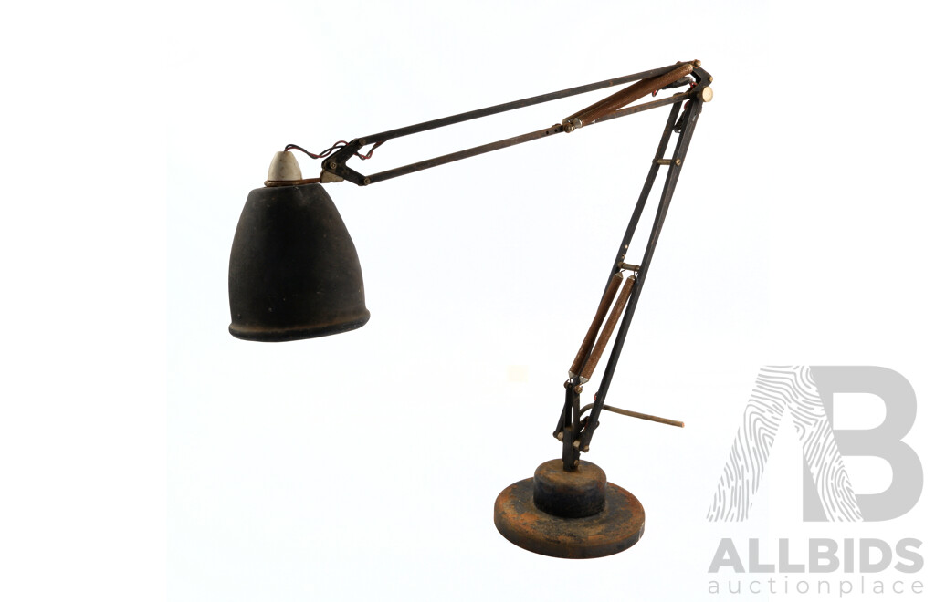 Vintage  'The Anglepoise'  Cast Iron Based Draughtsman's Lamp, Made in Australia