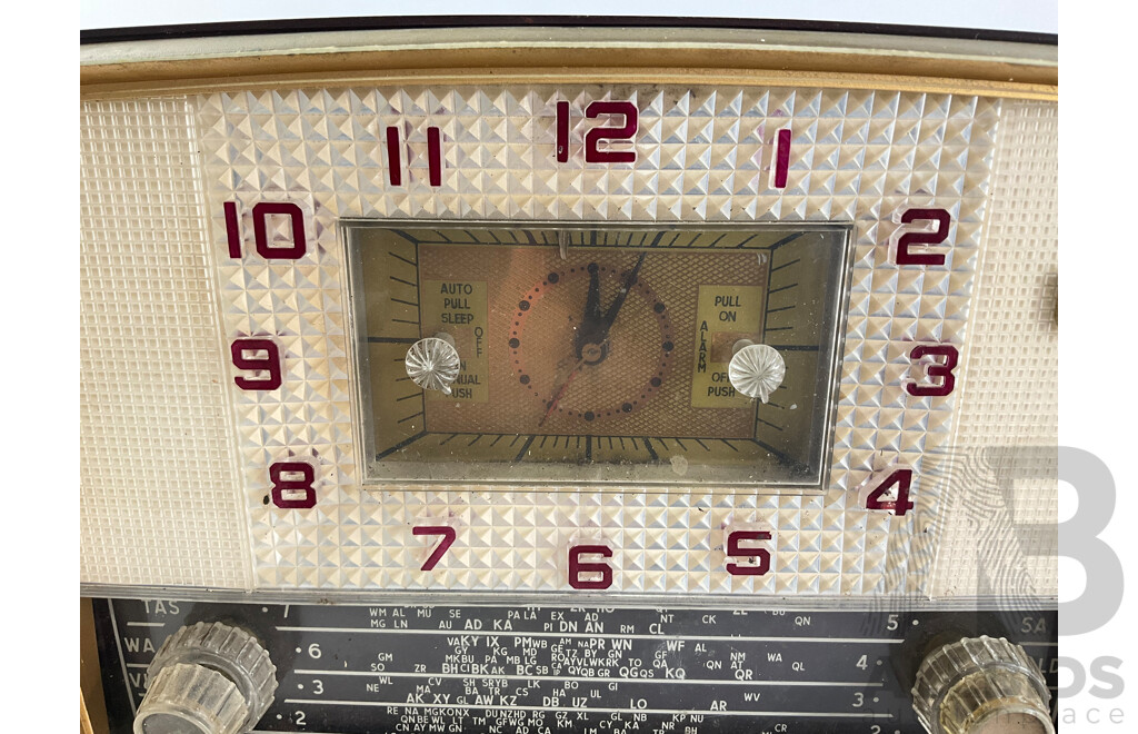 Vintage Phillips Bakelite Alarm Clock Valve Radio