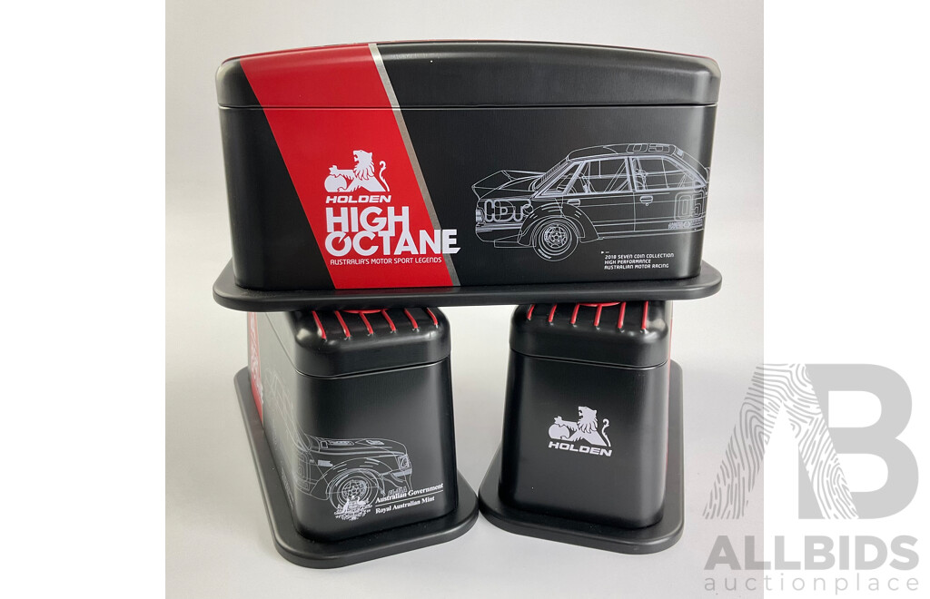 Three Australian RAM 2018 Holden High Octane Seven Coin Tins (Empty)