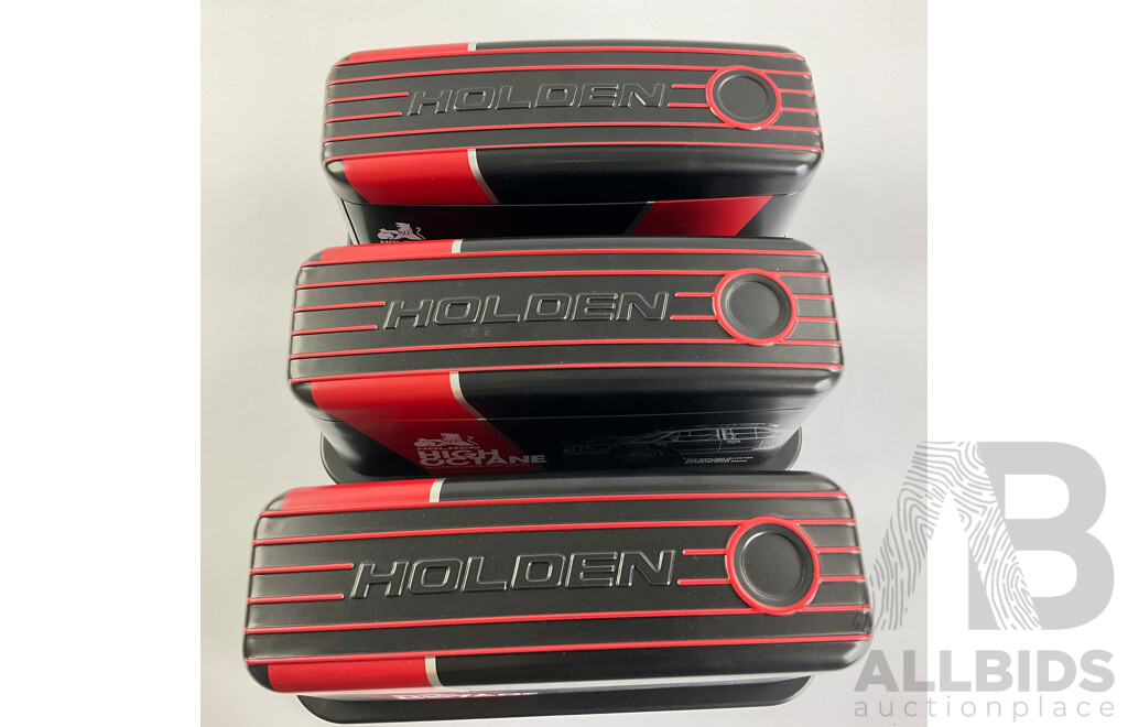 Three Australian RAM 2018 Holden High Octane Seven Coin Tins (Empty)