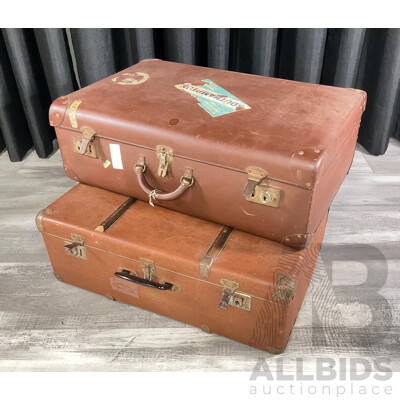Two Vintage Suitcases Including Globite, Made in Australia and President, Made in Czechoslovakia