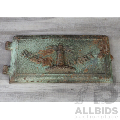 Vintage Beacon Light Cast Iron Oven Door