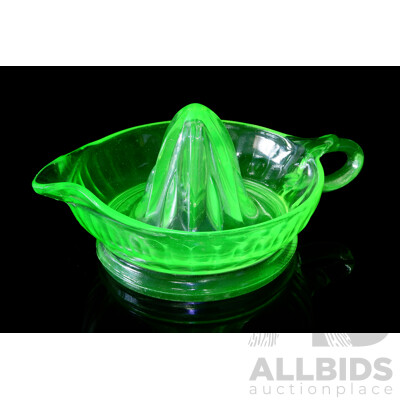 Vintage Uranium Glass Citrus Juicer