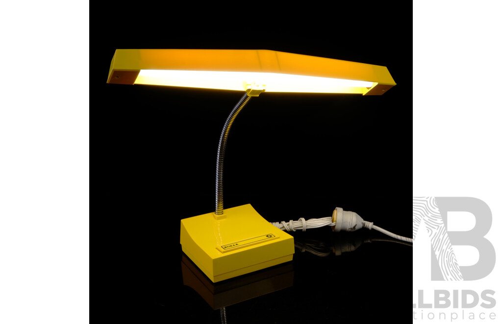 Rero Norax Yellow Fluro Desk Lamp with Goose Neck