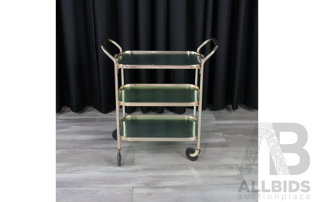 Retro Metal Three Tier Drinks Trolley