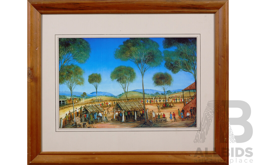 Pro Hart, (20th Century, Australian, 1928-2006), a Day at the Races, Colour Print of the Original Oil, 47 x 58 cm (frame)