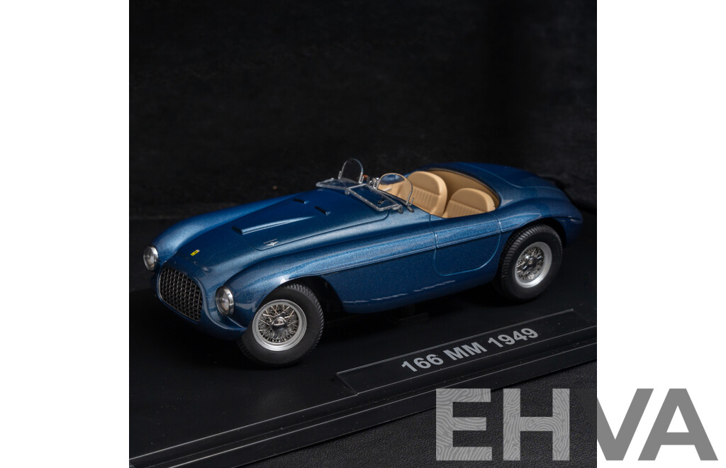 KK-Scale 1949 Ferrari 166 MM Barchetta Mille Miglia Blue Metallic 1:18 Scale Model Car - New
