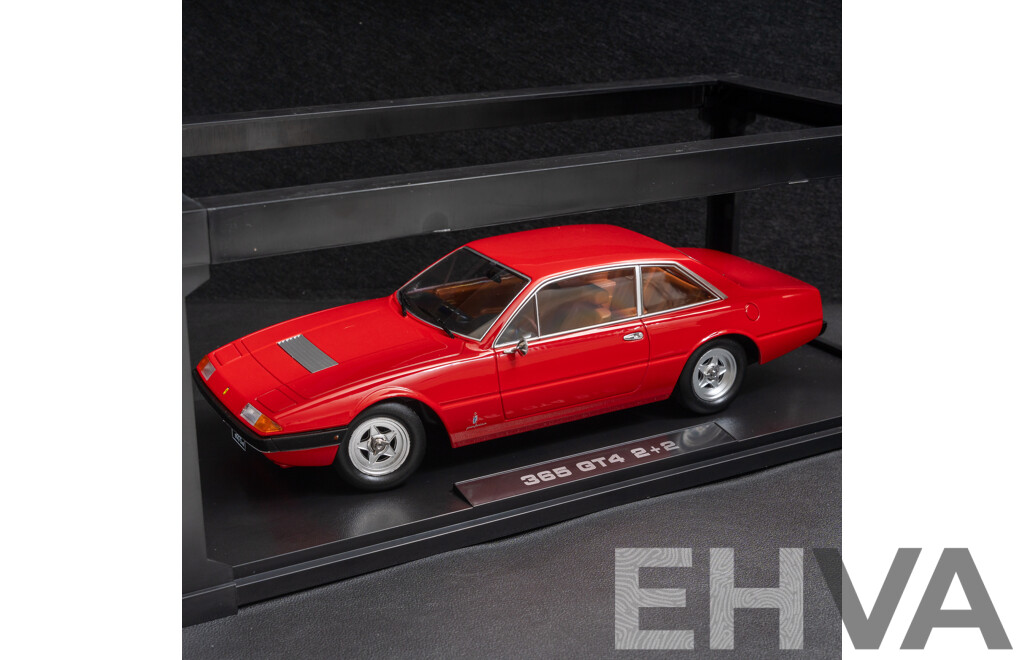 KK-Scale 1972 Ferrari 365 GT4 2+2 Coupe Red 1:18 Scale Model Car - New