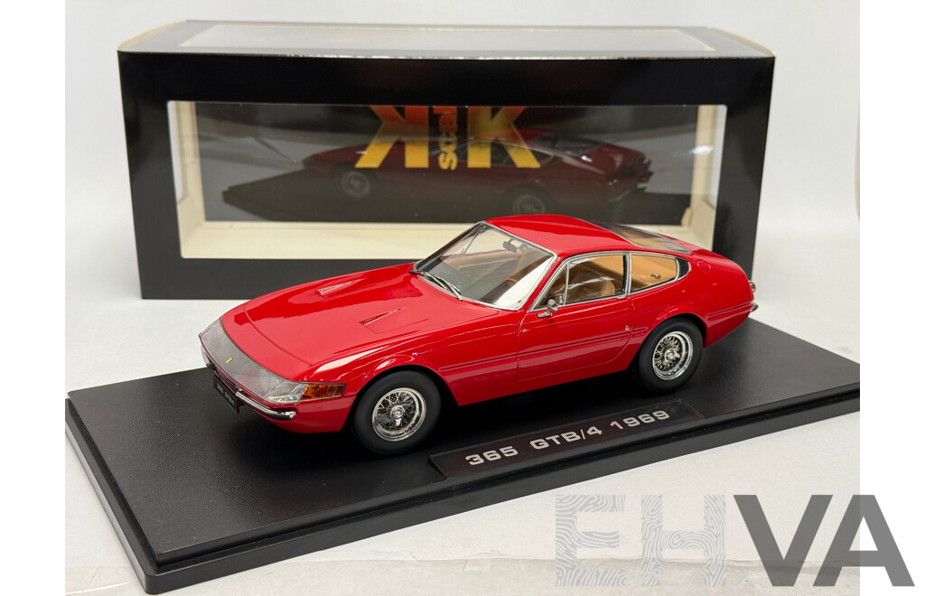 KK-Scale 1969 Ferrari 365 GTB/4 Red 1:18 Scale Model Car - New