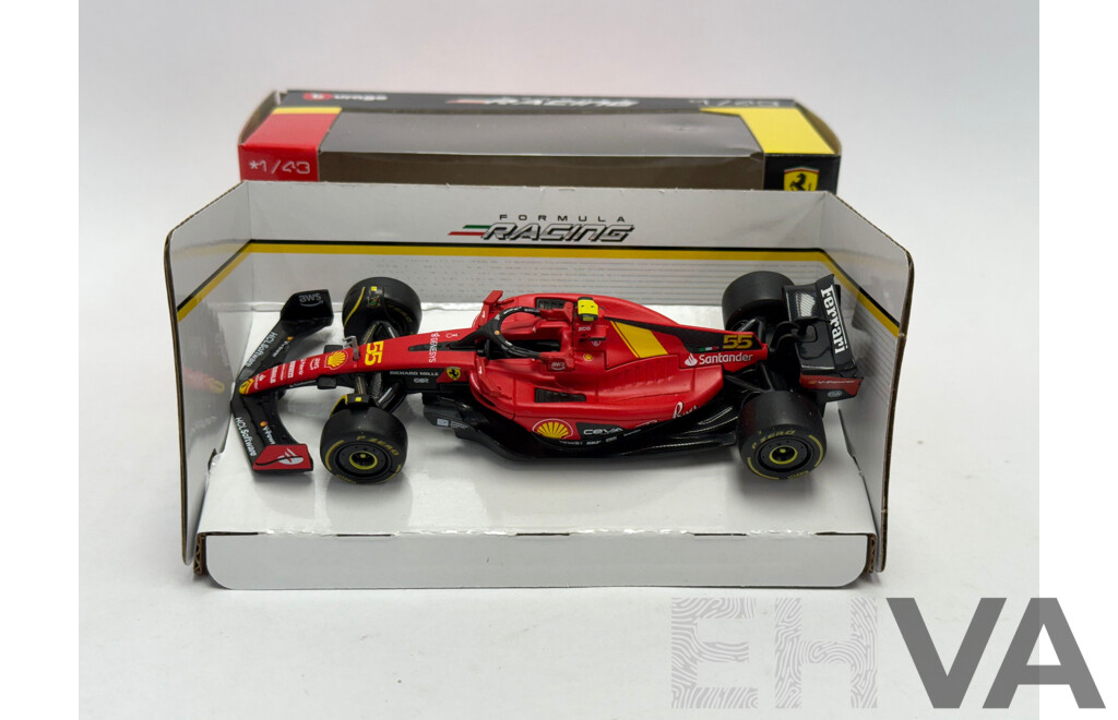 Bburago 2023 Ferrari SF23 Formula 1 Monza Grand Prix Carlos Sainz Red 1:43 Scale Model Car - New