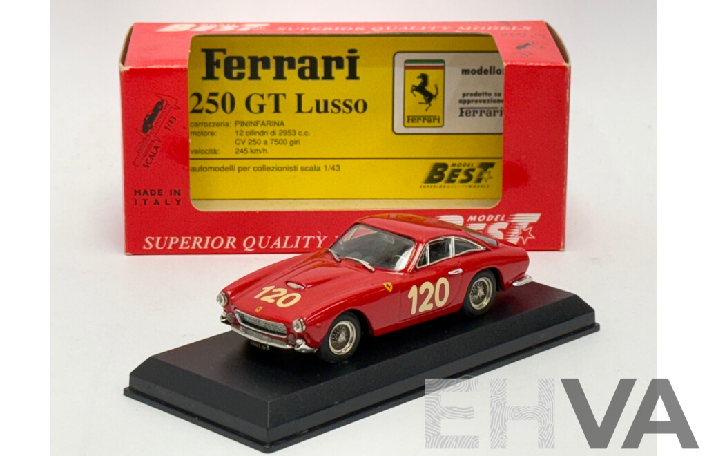 Best Models 1964 Ferrari 250 GT Lusso Targa Florio Taormina / Tocci Red 1:43 Scale Model Car