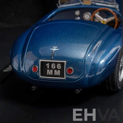 KK-Scale 1949 Ferrari 166 MM Barchetta Mille Miglia Blue Metallic 1:18 Scale Model Car - New