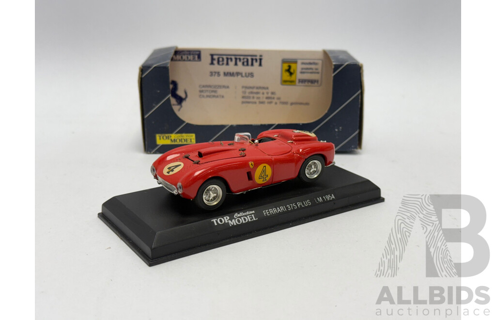 Top Model 1954 Ferrari 375 Plus LeMans #4 Red 1:43 Scale Model Car