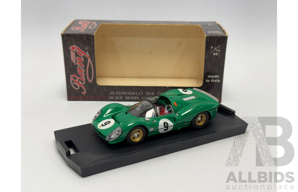 Bang Models 1968 Ferrari P3 Spider 1000km Di Pargi Piper / Siffert #9 Green 1:43 Scale Model Car