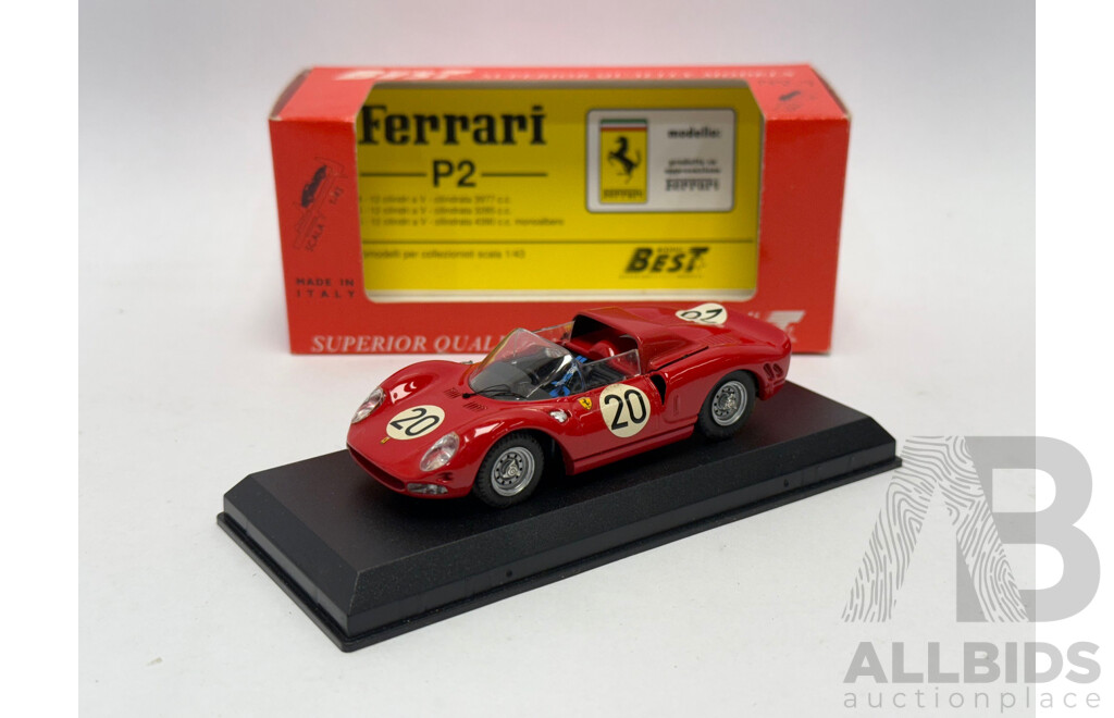 Best Model 1965 Ferrari 330 P2 LeMans Perkes / Guichet #20 Red 1:43 Scale Model Car