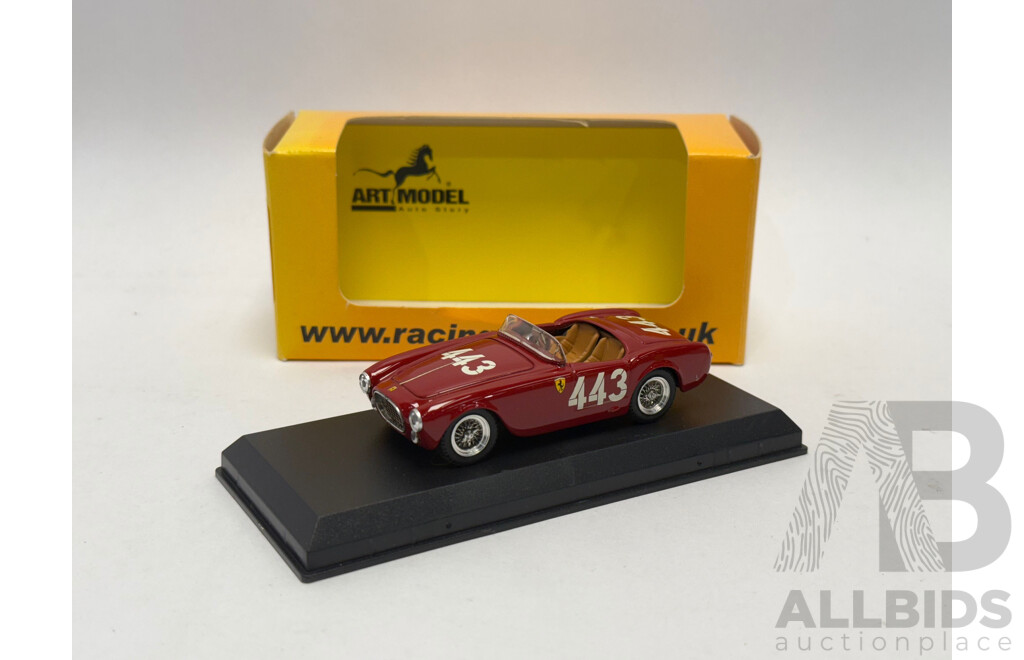 Art Model 1952 Ferrari 225S Spider Giro Di Sicilia #443 Red 1:43 Scale Model Car