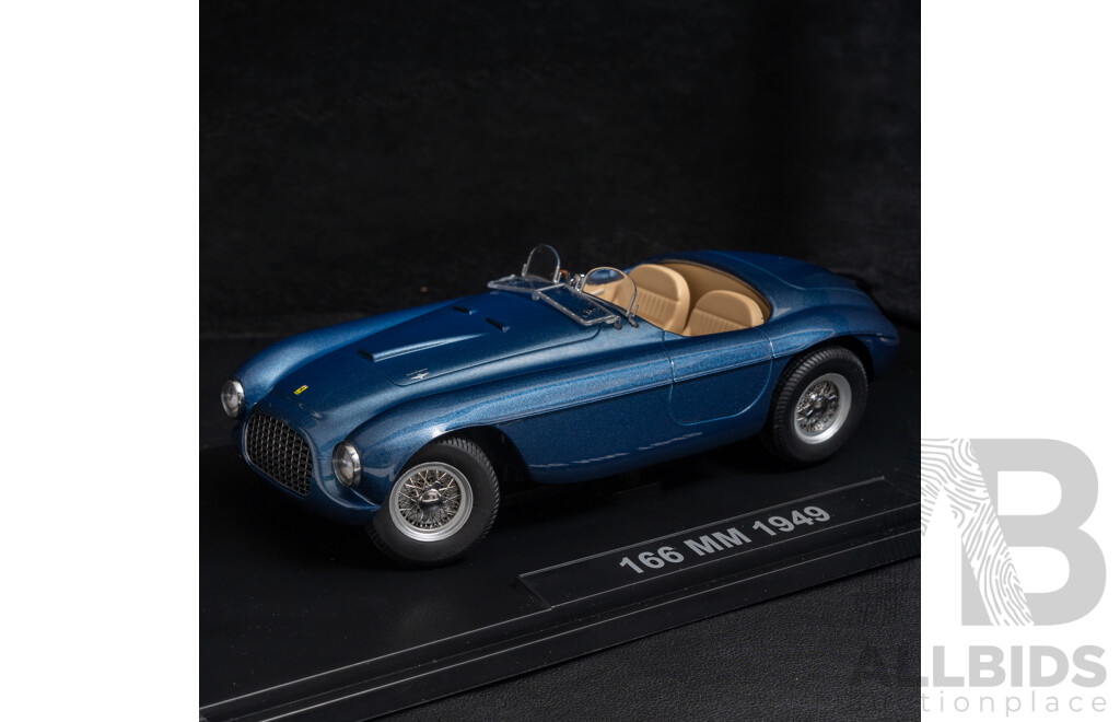 KK-Scale 1949 Ferrari 166 MM Barchetta Mille Miglia Blue Metallic 1:18 Scale Model Car - New