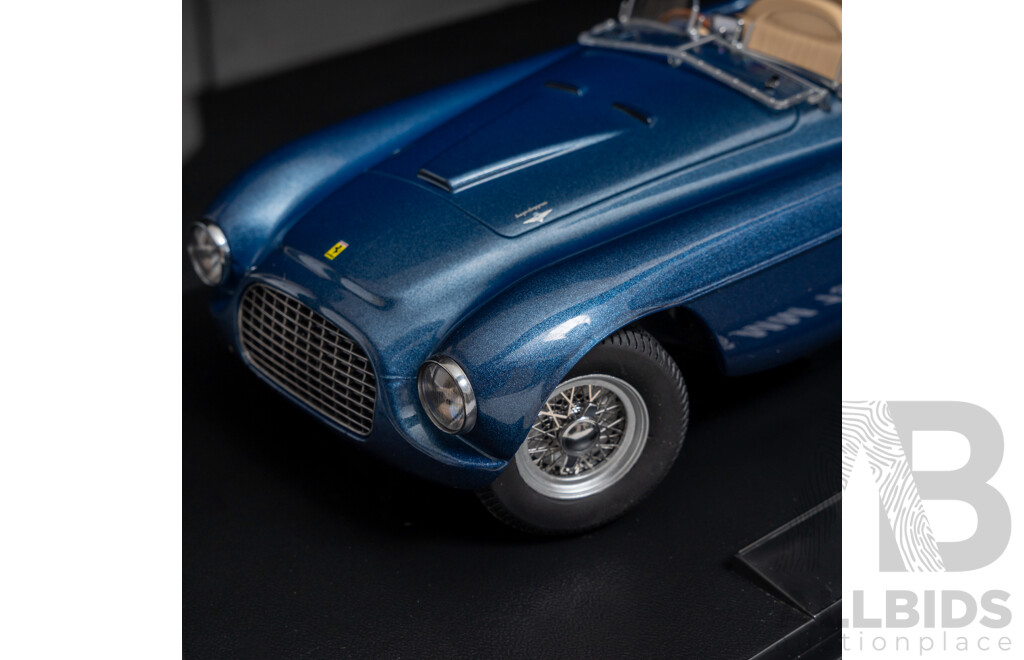 KK-Scale 1949 Ferrari 166 MM Barchetta Mille Miglia Blue Metallic 1:18 Scale Model Car - New