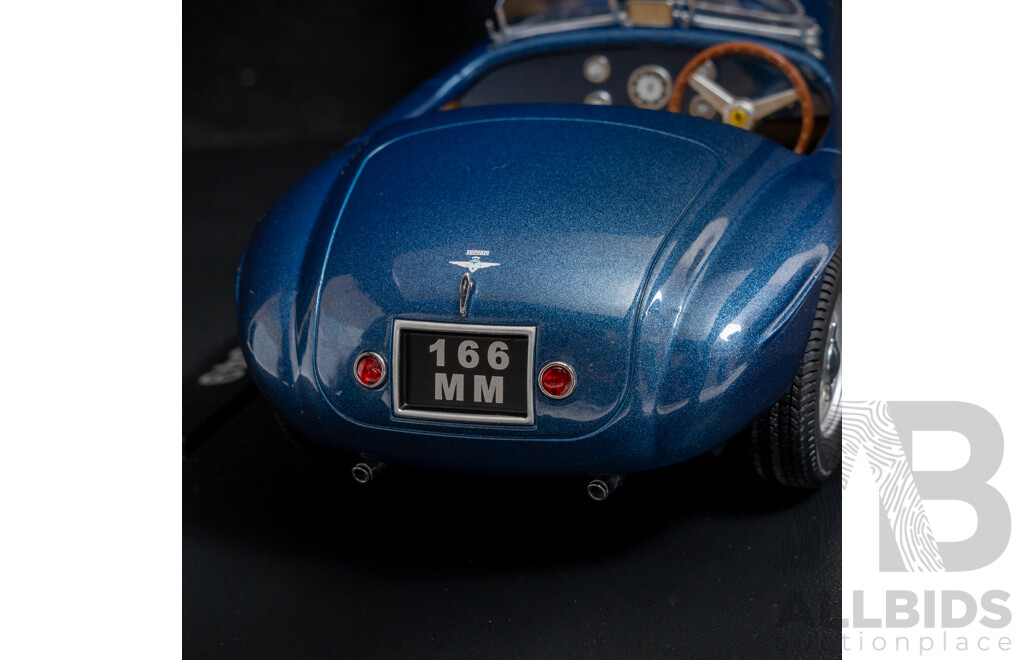 KK-Scale 1949 Ferrari 166 MM Barchetta Mille Miglia Blue Metallic 1:18 Scale Model Car - New
