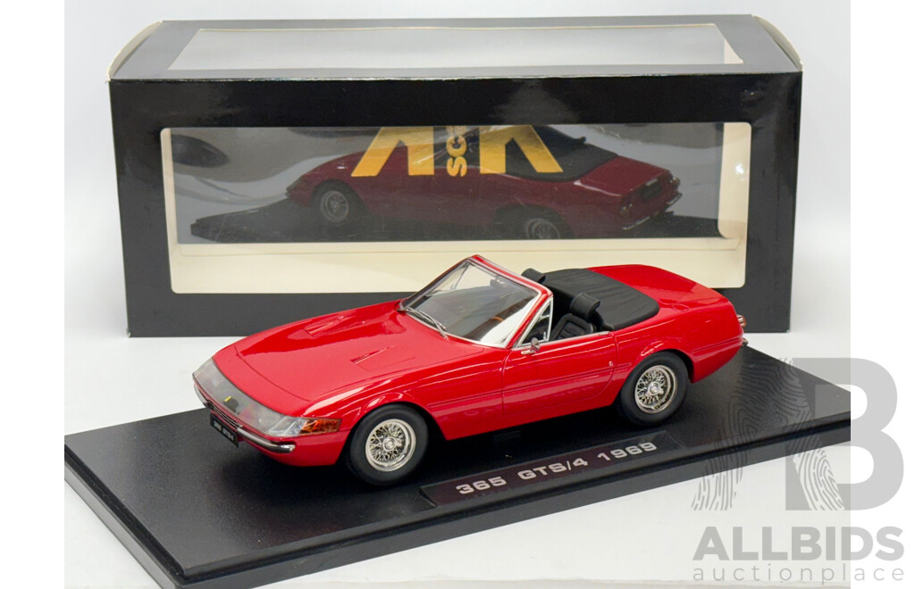 KK-Scale 1969 Ferrari 365 GTS/4 Daytona Series 1 Convertible Rosso Corsa Red 1:18 Scale Model Car - New
