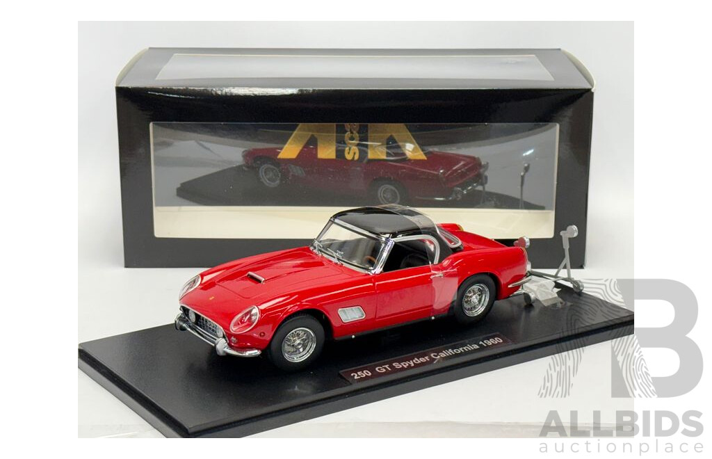 KK-Scale 1960 Ferrari 250 GT California Spyder W Removeable Roof Rosso Corsa Red 1:18 Scale Model Car - New