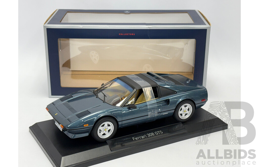 Norev 1982 Ferrari 308 GTS with Removeable Top Metallic Blue 1:18 Scale Model Car - New