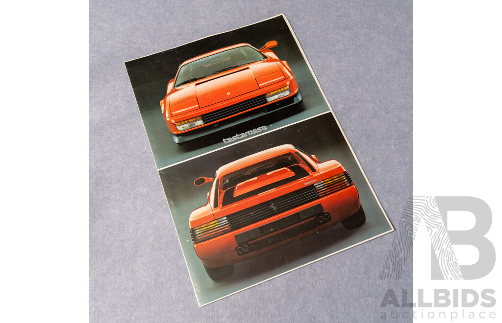 Genuine Ferrari - A Large Format 1984 Ferrari Testarossa Colour Brochure (N. 327/84 - 10M/10/84)