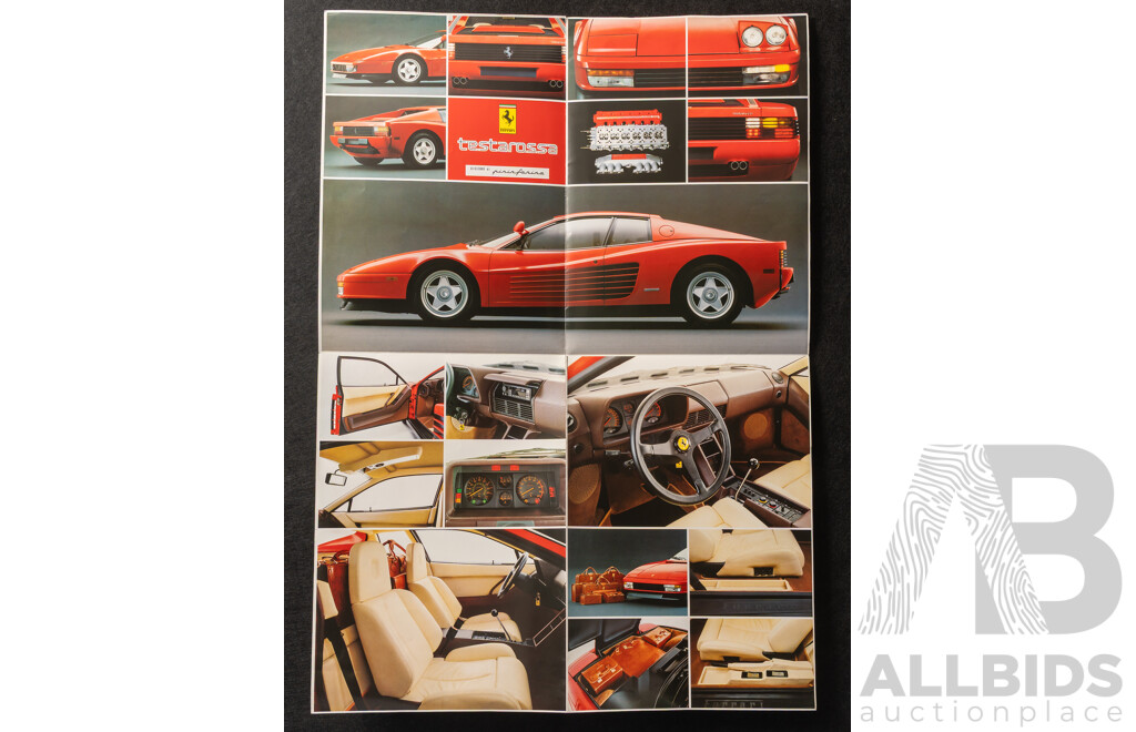 Genuine Ferrari - A Large Format 1984 Ferrari Testarossa Colour Brochure (N. 327/84 - 10M/10/84)