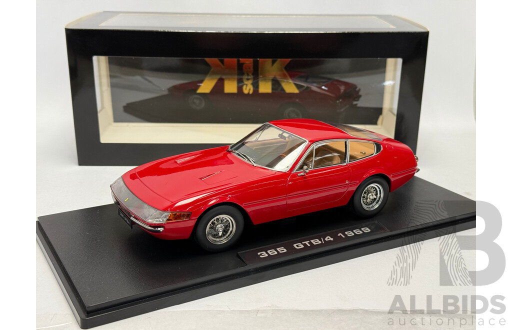 KK-Scale 1969 Ferrari 365 GTB/4 Red 1:18 Scale Model Car - New