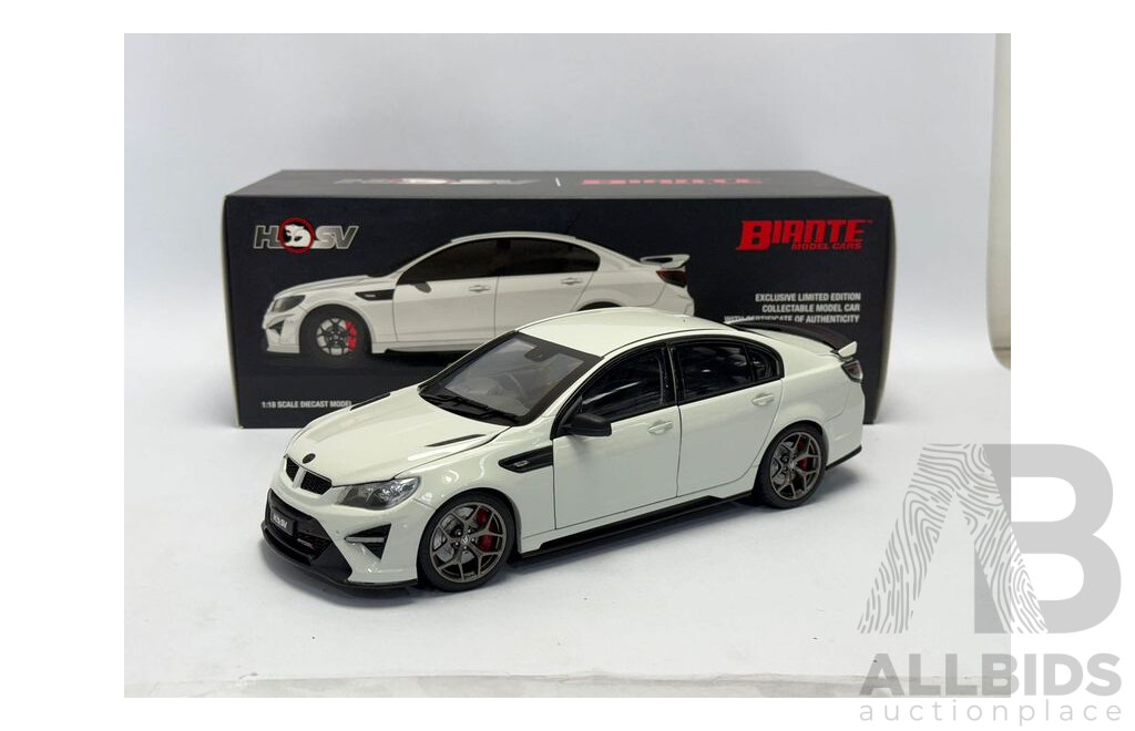 Biante Holden VF HSV Commodore GEN-F2 GTSR - Heron White - 1/18 Scale