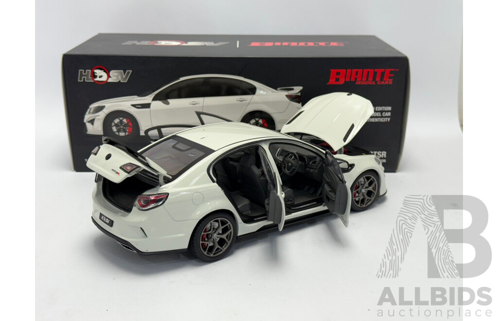 Biante Holden VF HSV Commodore GEN-F2 GTSR - Heron White - 1/18 Scale