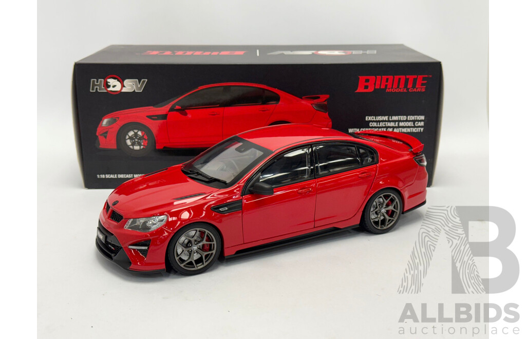 Biante Holden VF HSV Commodore GEN-F2 GTSR - Heron Red - 1/18 Scale
