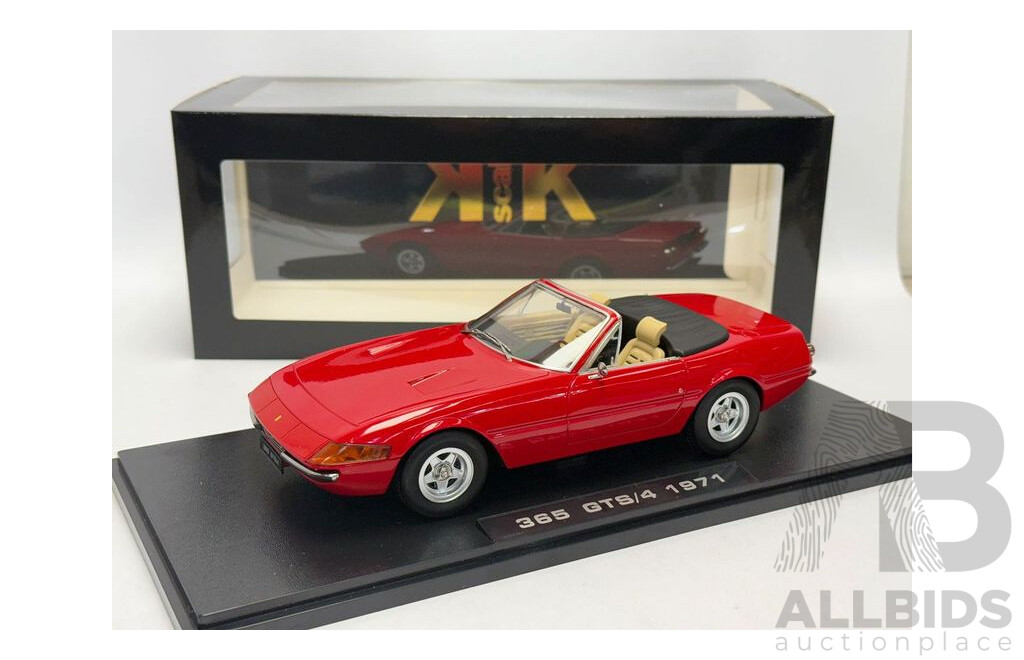 KK-Scale 1971 Ferrari 365 GTB/4 Daytona Convertible Series 2 Rosso Corsa Red 1:18 Scale Model Car - New