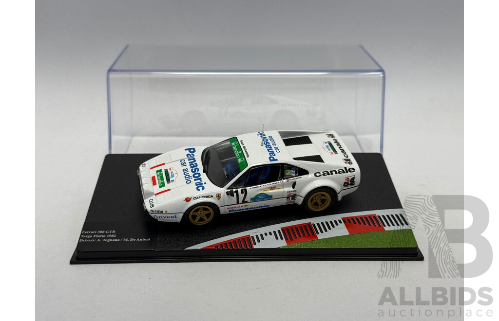 Altaya 1982 Ferrari 308 GTB Gr.4 Winner Rally Targa Florio Tognana #12 White 1:43 Scale Model Car - New